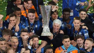 Gasperini celebra la Europa League que ganó con Atalanta
