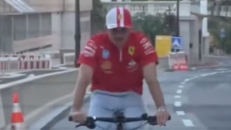 Leclerc fue captado en bicicleta tras el Gran Premio de Mónaco