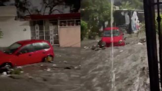 Inundaciones en la zona metropolitana de Monterrey arrastran hasta con vehículos