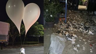 Se esperan que en los próximos días lleguen más globos llenos de basura