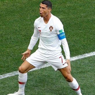 CR7 celebra su tanto contra Marruecos en Rusia 