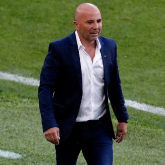 Jorge Sampaoli, durante un juego con la Selección Argentina