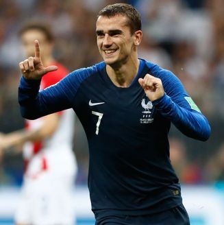 Griezmann celebra una anotación en la Final de Rusia 2018