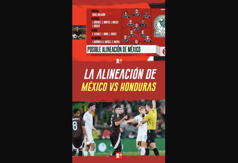 LA ALINEACIÓN DE MÉXICO VS HONDURAS