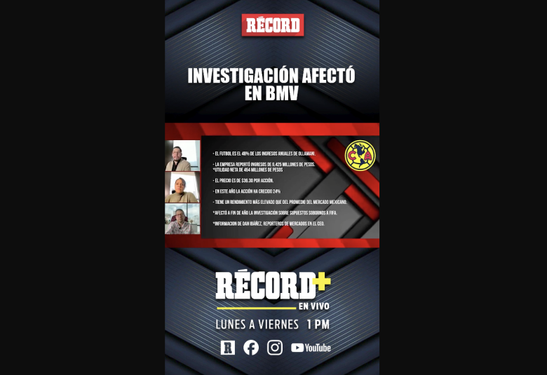 INVESTIGACIÓN al AMÉRICA AFECTÓ la BMV