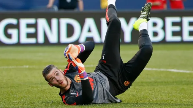 De Gea, durante un entrenamiento con el Manchester United 