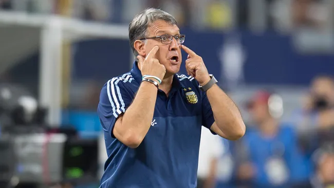 Tata Martino, durante el partido contra México