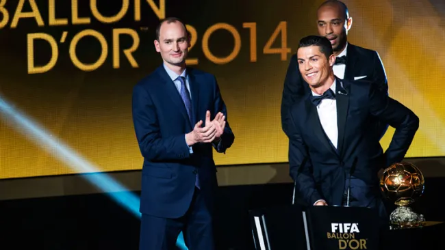 Cristiano Ronaldo durante la ceremonia del Balón de Oro 2014