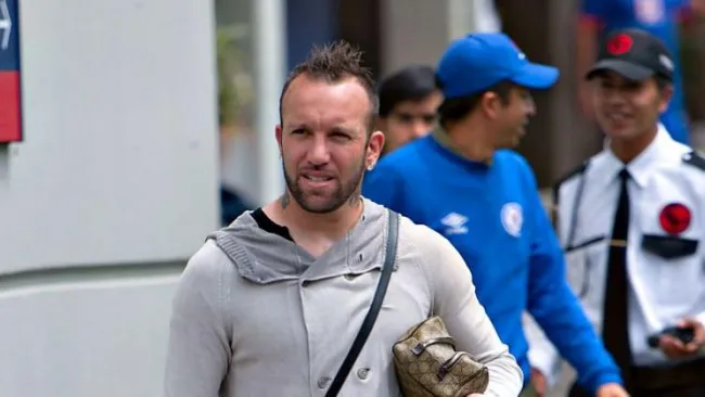 Matías Vuoso saliendo del entrenamiento
