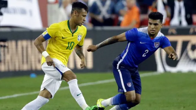 Neymar durante un amistoso contra Estados Unidos