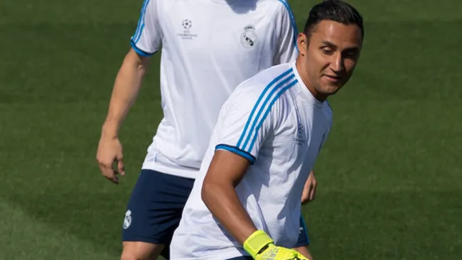 Keylor Navas, durante un entrenamiento del Real Madrid