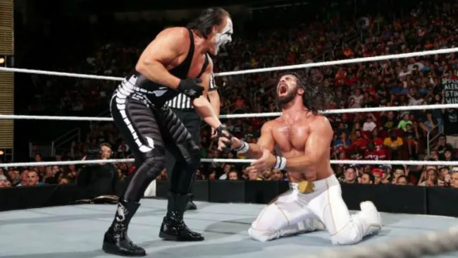 Sting durante la lucha contra Rollins