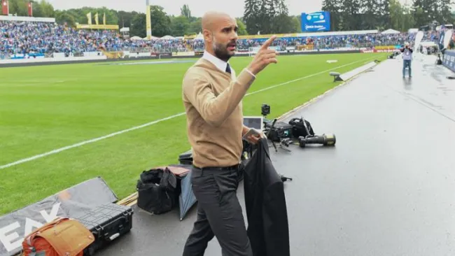 Pep Guardiola antes de un partido