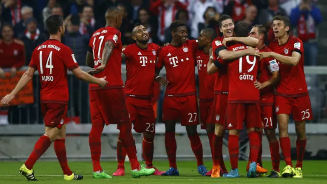 Jugadores del Bayern Munich celebran un gol
