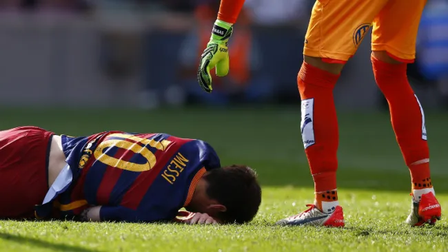 Messi, lesionado en partido contra Las Palmas