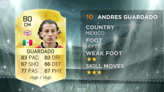 Ficha de Andrés Guardado en el FIFA 16