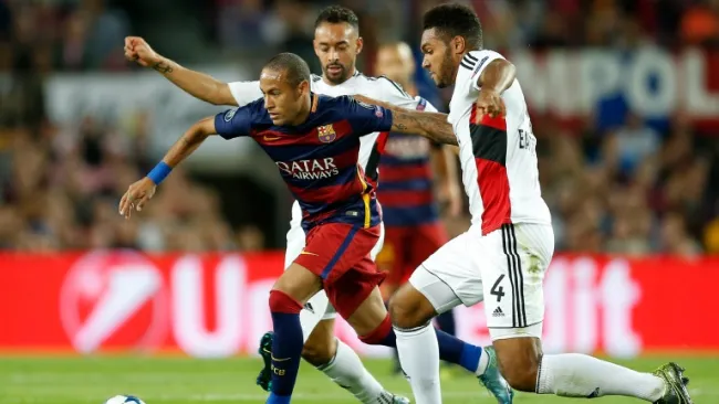 Neymar en un partido con el Barcelona