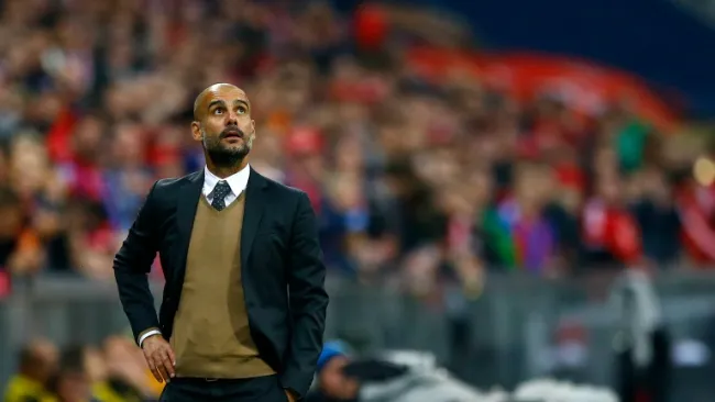 Pep Guardiola durante un partido del Bayern Munich