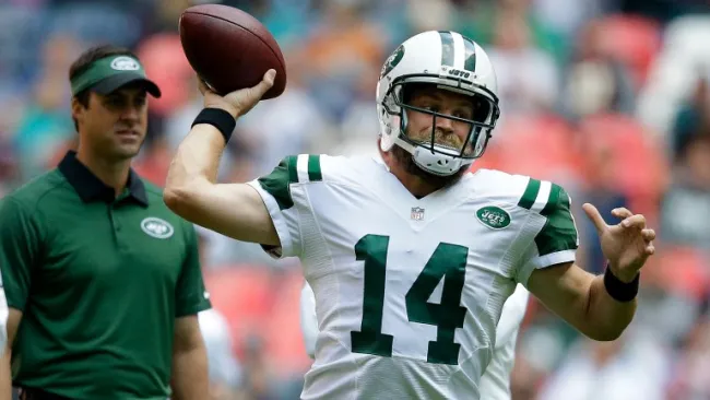 Ryan Fitzpatrick durante el calentamiento