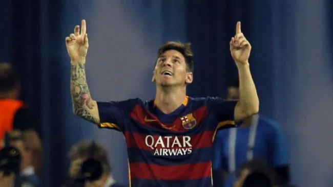 Messi celebra un gol con el Barcelona