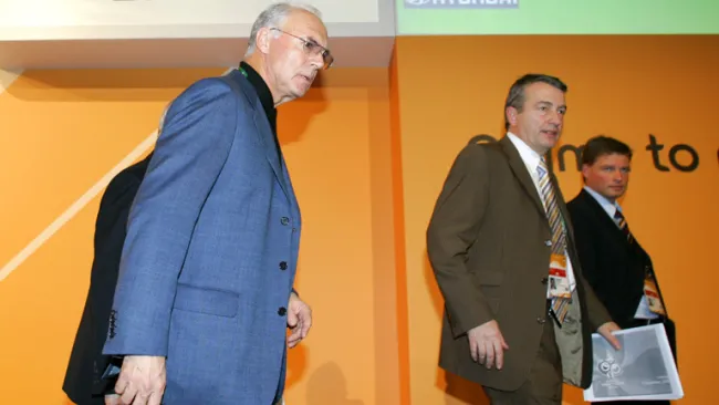 Beckenbauer durante un evento rpevio al Mundial de Alemania