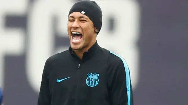 Neymar durante una práctica del Bracelona