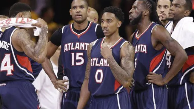 Los Hawks durante un partido de la NBA