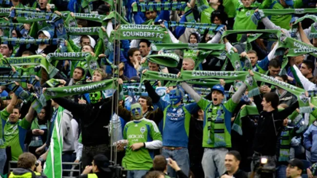 Aficionados del Seattle Sounders en el CenturyLink Field