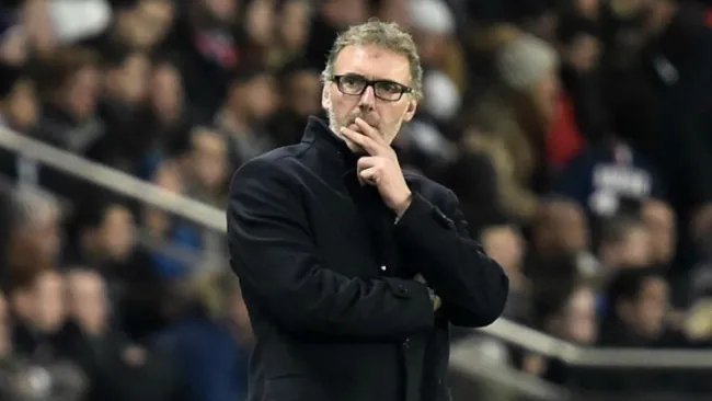 Blanc durante un partido del PSG