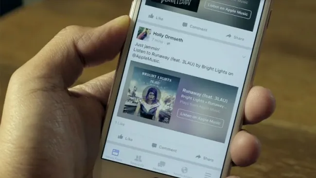 Así luce Music Stories en el timeline de Facebook