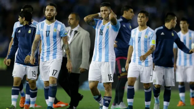 Jugadores de Argentina después del partido