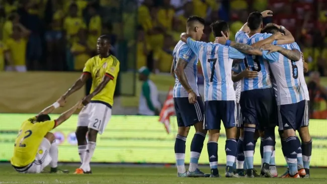 Argentina festeja victoria contra Colombia