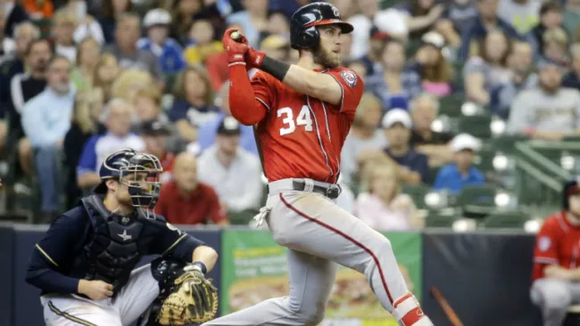 Bryce Harper batea con los Nacionales de Washington