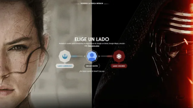 Así luce la interfaz de Google y Star Wars