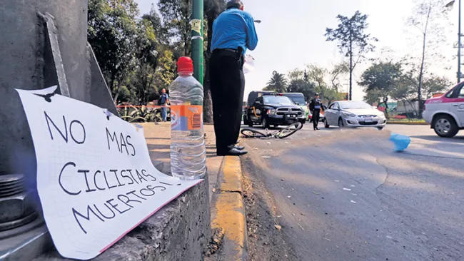 Una de las protestas por la inseguridad que viven los ciclistas