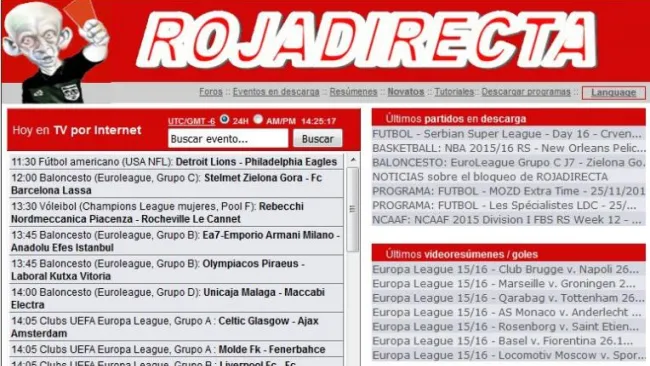 La interfaz de Roja directa