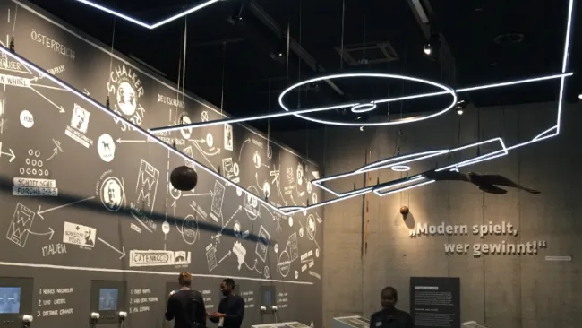 Así luce una de las salas del Museo del Futbol Alemán