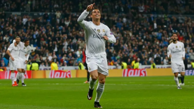 Cristiano Ronaldo celebrando una anotación en el Bernabéu