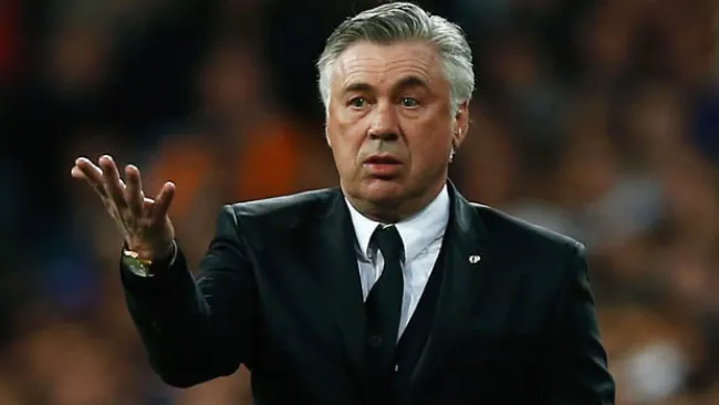 Carlo Ancelotti, en un partido del Real Madrid