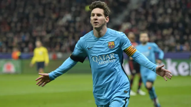 Lio Messi festeja un gol del Barcelona