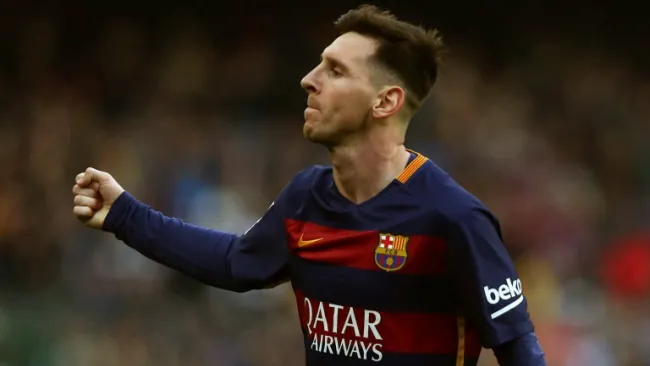 Messi celebra un gol con el Barcelona