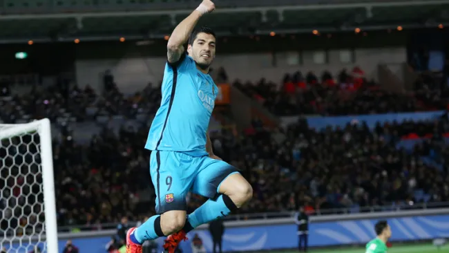 Suárez celebra un gol en el Mundial de Clubes