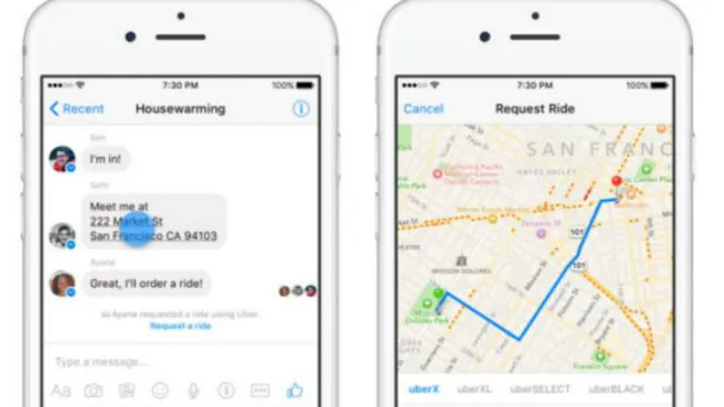 Messenger permitirá pedir Uber desde un conversación