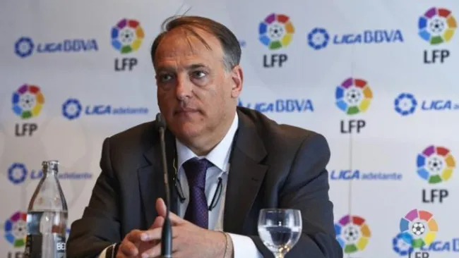 Javier Tebas, en conferencia de prensa