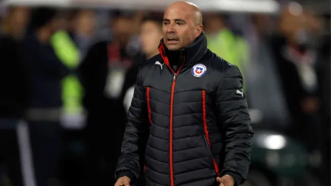 Jorge Sampaoli en un duelo de la Selección chilena