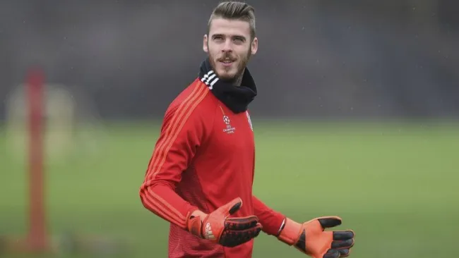 De Gea, durante un entrenamiento con el United