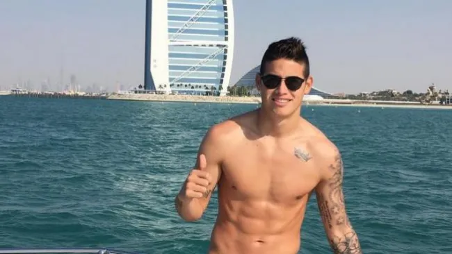 James Rodríguez durante sus vacaciones en Dubai