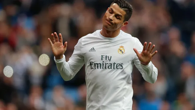 Cristiano durante un partido con el Real Madrid