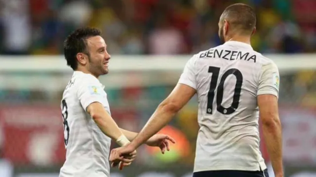 Valbuena y Benzema, durante un encuentro con su selección 