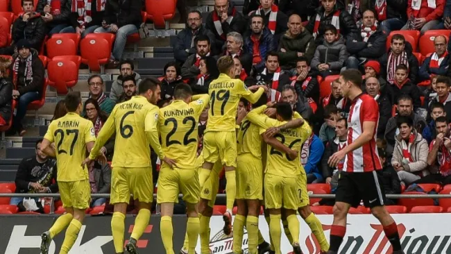 Los jugadores del Villarreal celebrando un gol